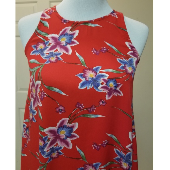 Forever 21 Red Floral Flare Summer Dress - Picture 2 of 7